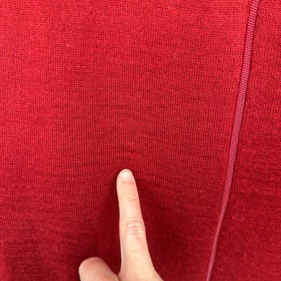 Woolrich Knit Wool Full Zip Jacket Sweater Size L Ruby Red Fair Isle Lightweight - Picture 6 of 13